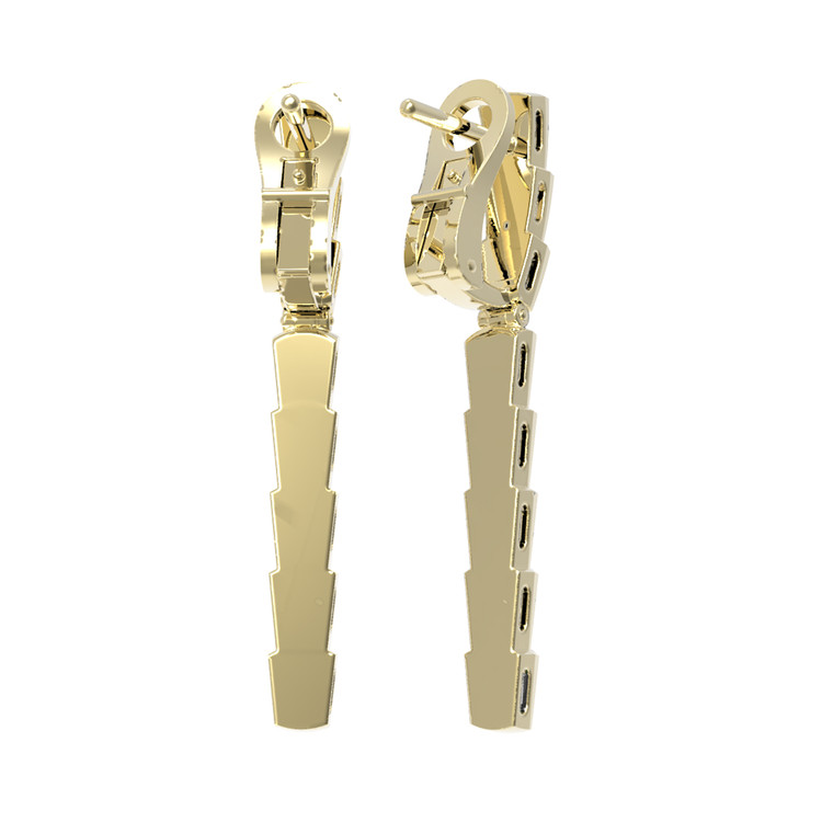 Серьги из лимонного золота c бриллиантами и перламутром