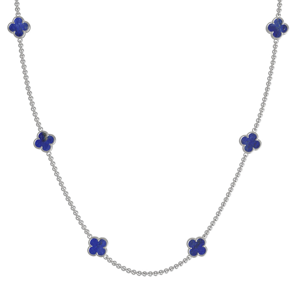 Колье из белого золота c лазуритом