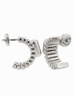 Серьги из белого золота 585 пробы c ониксом