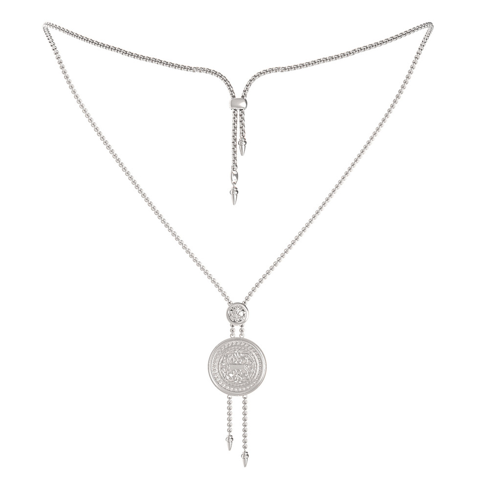 Колье из белого золота c эмалью