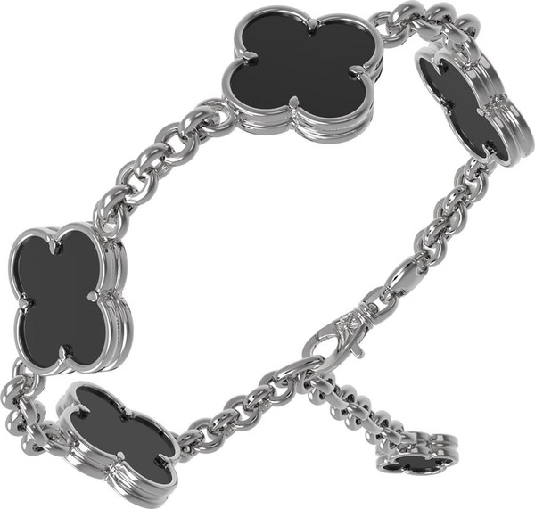 Браслет из белого золота c ониксом