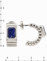 Серьги из белого золота 585 пробы c лазуритом