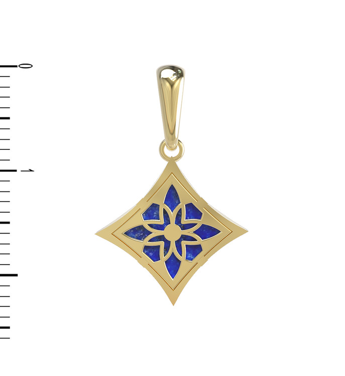 Подвеска из лимонного золота c лазуритом