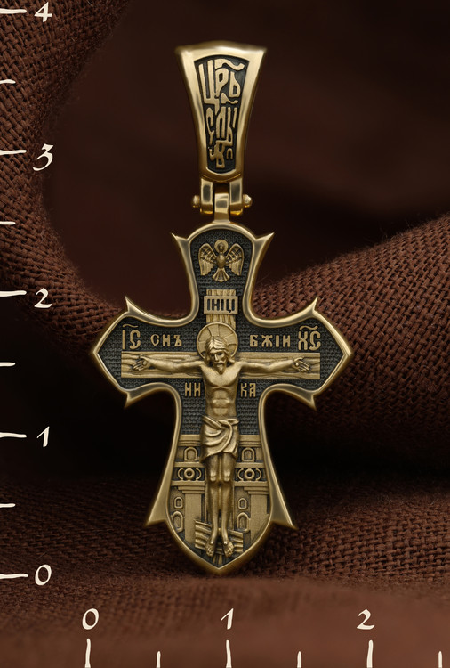 Крест из лимонного золота