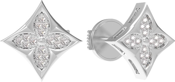 Серьги из белого золота c бриллиантами