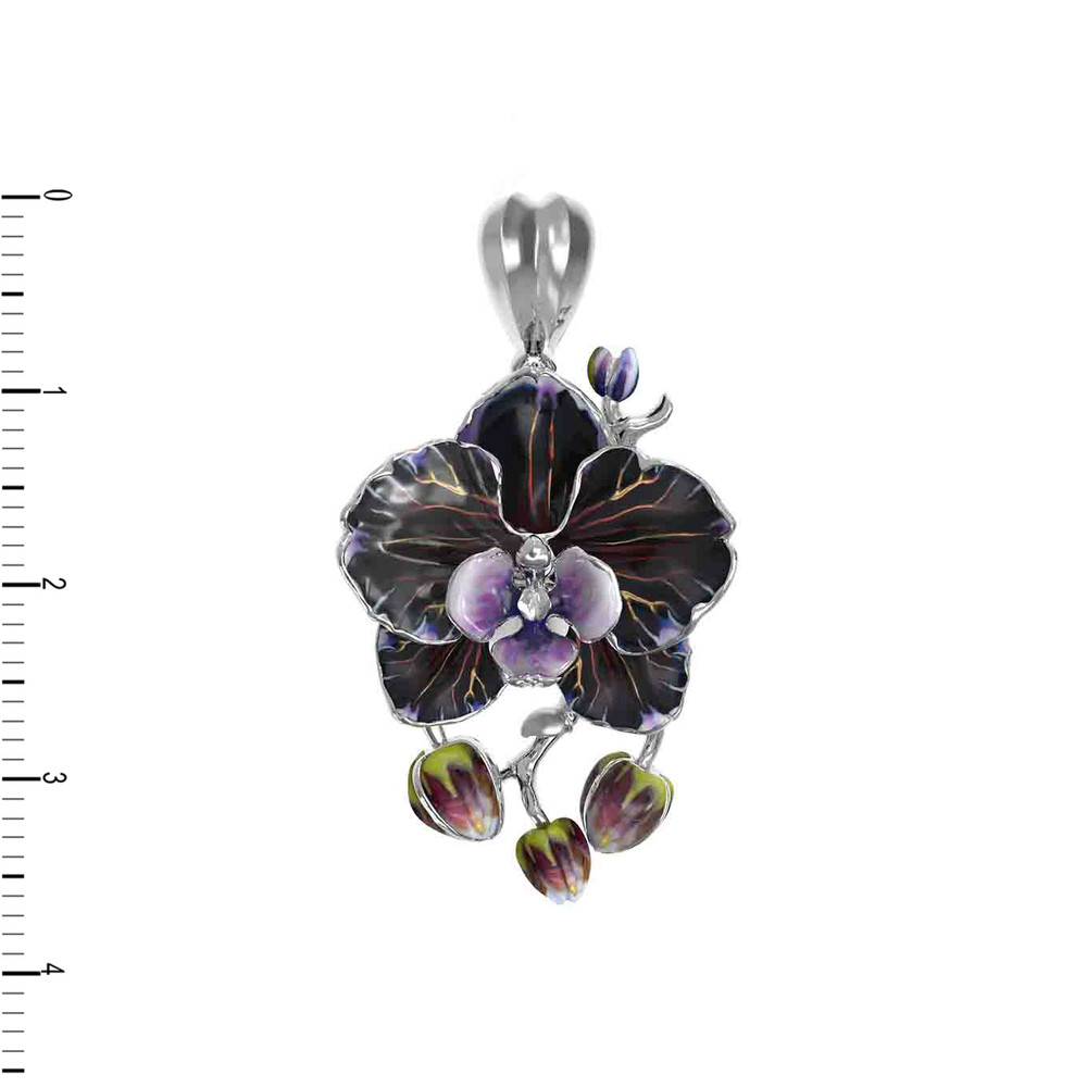 Подвеска из белого золота c эмалью