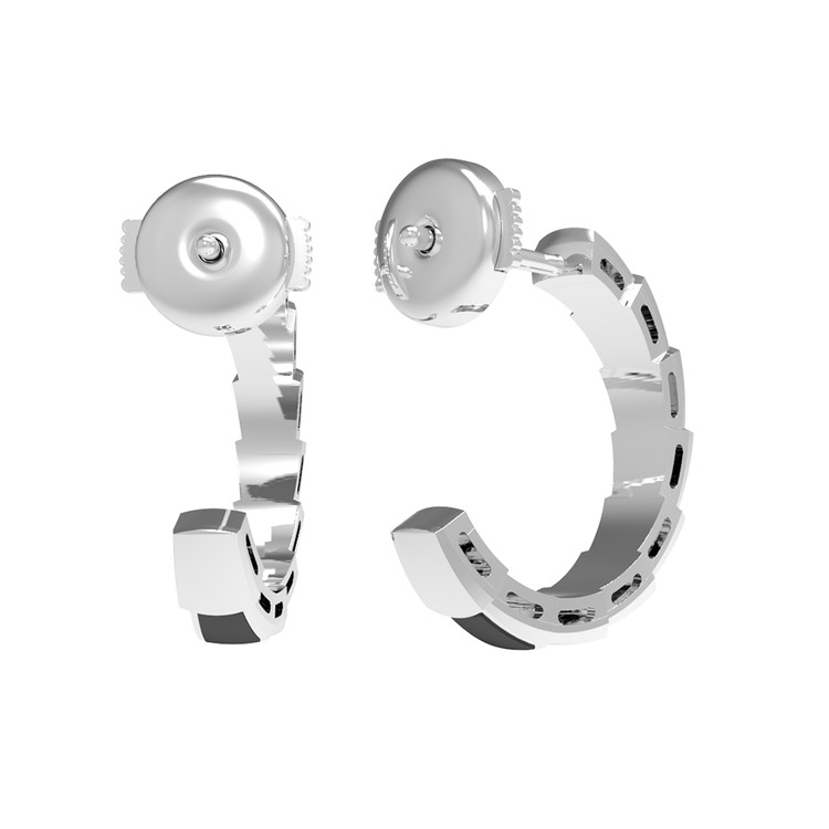 Серьги из белого золота c ониксом