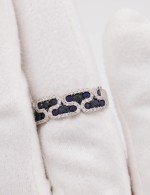 Кольцо из белого золота 585 пробы c бриллиантами и сапфиром