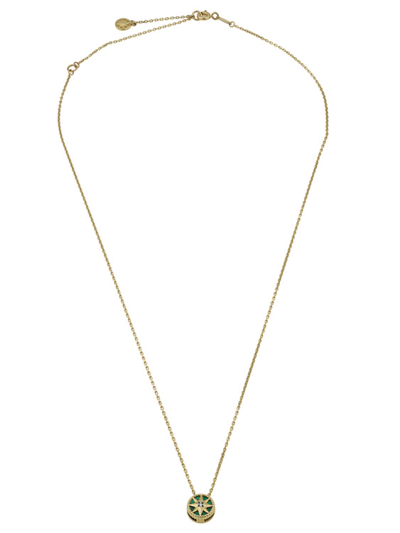 Колье из лимонного золота c бриллиантами и малахитом