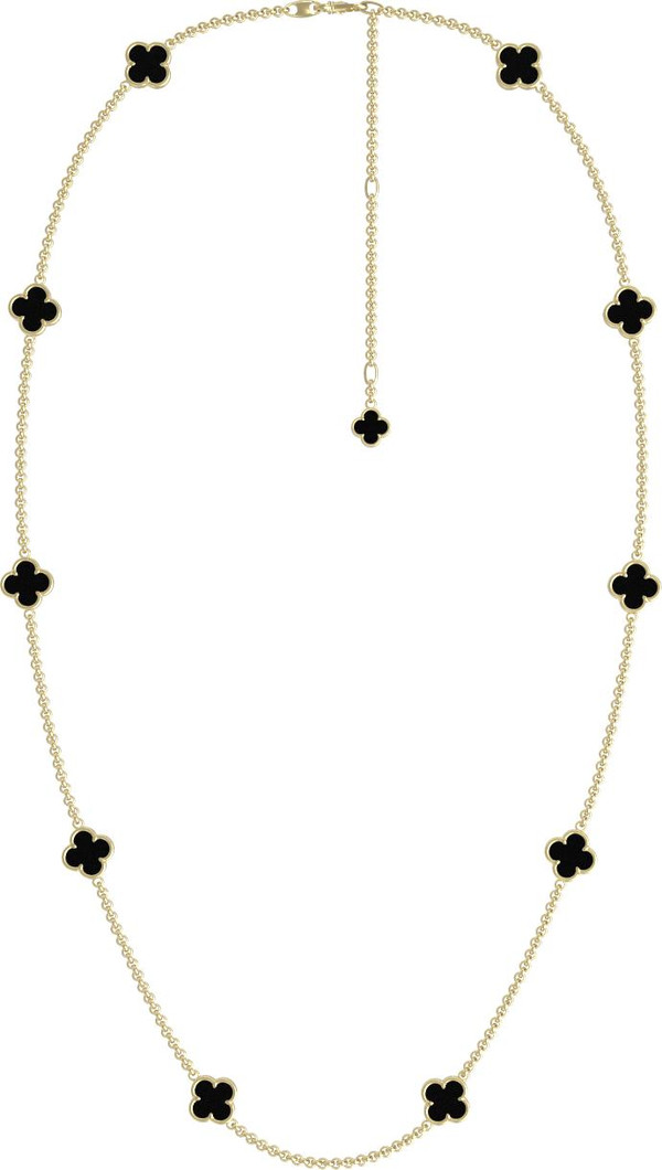 Колье из лимонного золота c ониксом