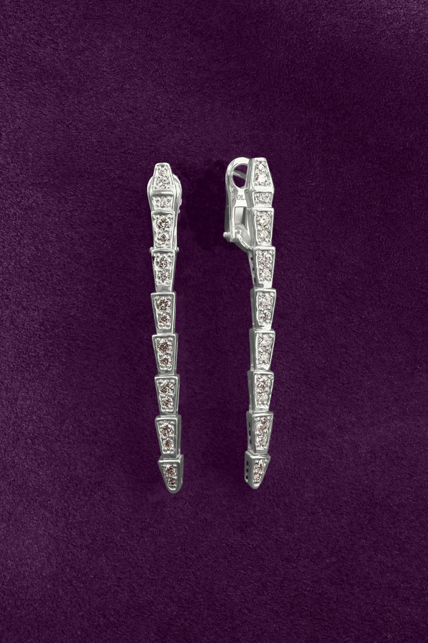 Серьги из белого золота c бриллиантами