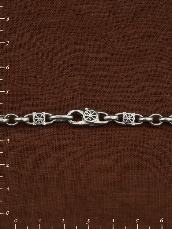 Цепь из белого золота c эмалью