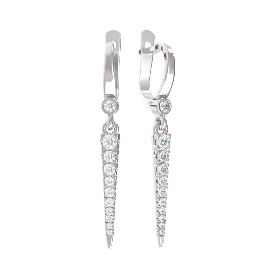 Серьги из белого золота c бриллиантами