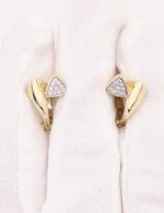Серьги из лимонного золота 585 пробы c бриллиантами