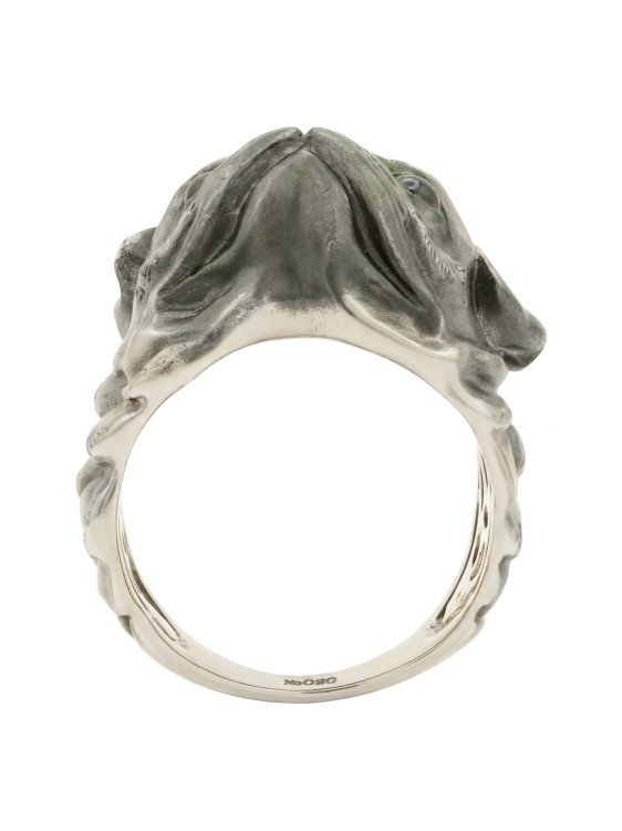 Кольцо из белого золота c эмалью