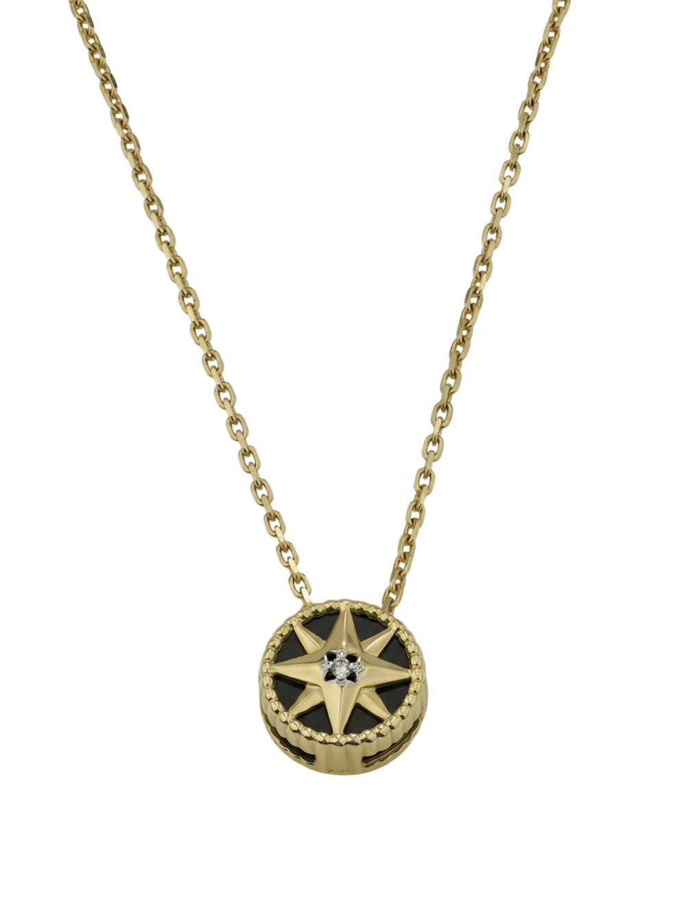 Колье из лимонного золота c бриллиантами и ониксом