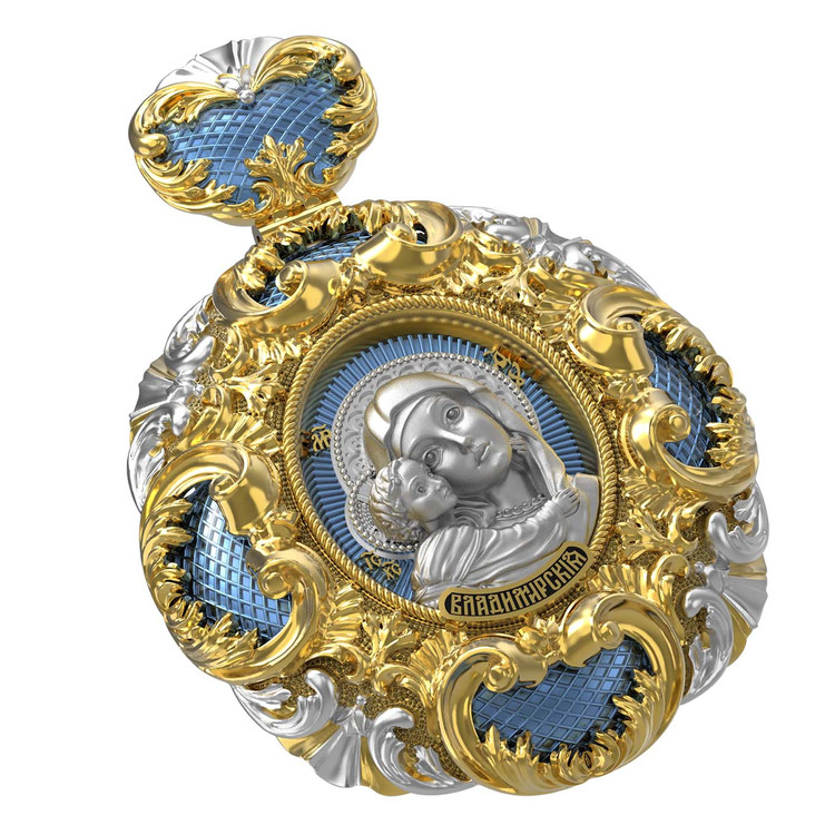 Образок из лимонного золота c эмалью