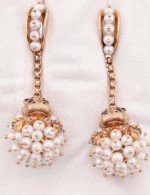 Серьги из золота 585 пробы c эмалью и жемчугом