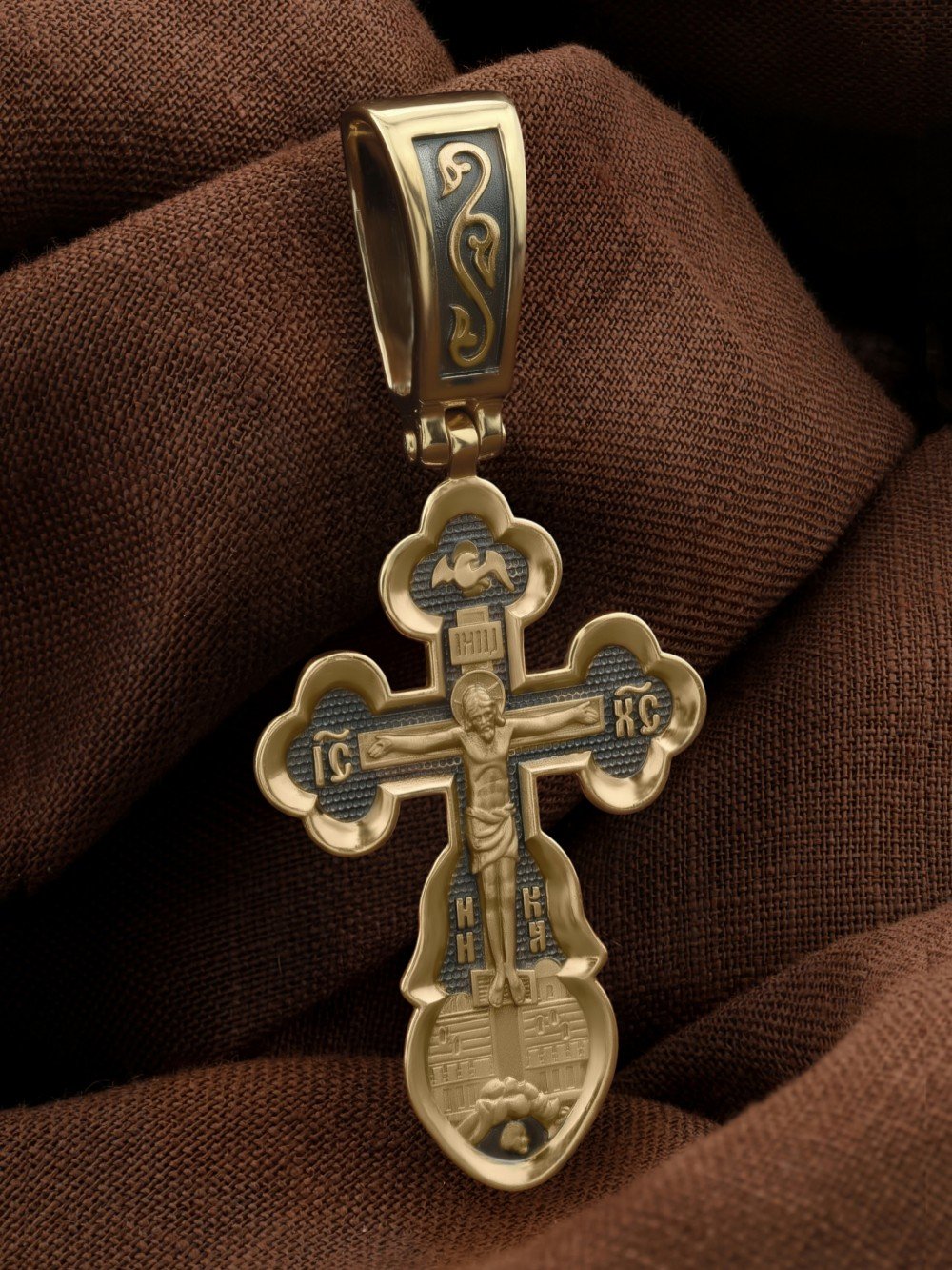 Крест из лимонного золота