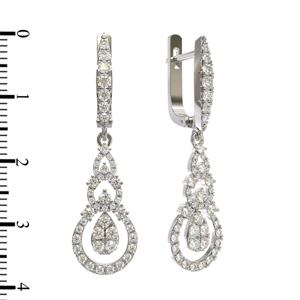 Серьги из белого золота c бриллиантами