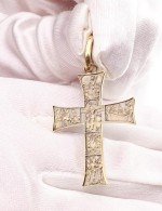 Крест из зелёного золота 585 пробы