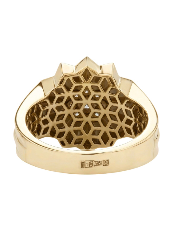 Кольцо из лимонного золота c бриллиантами