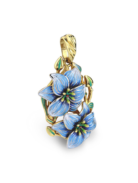 Подвеска из лимонного золота c эмалью