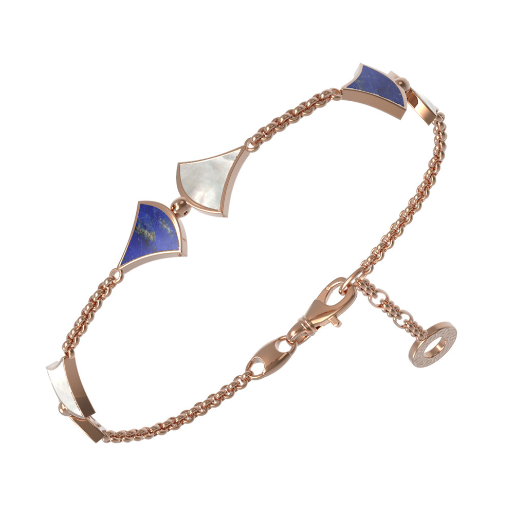 Браслет из золота c лазуритом и перламутром