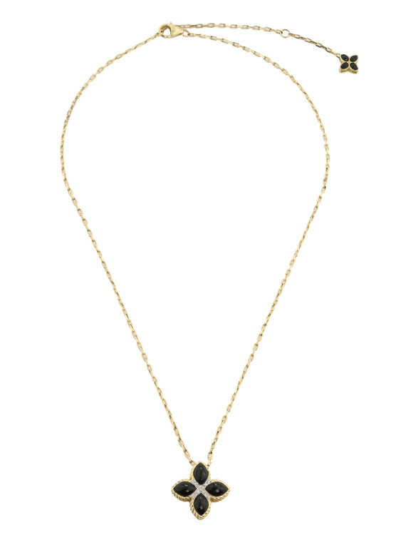 Колье из лимонного золота c бриллиантами и ониксом