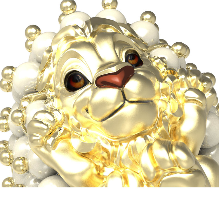 Кольцо из лимонного золота c эмалью и жемчугом