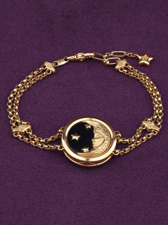 Браслет из лимонного золота c ониксом и перламутром