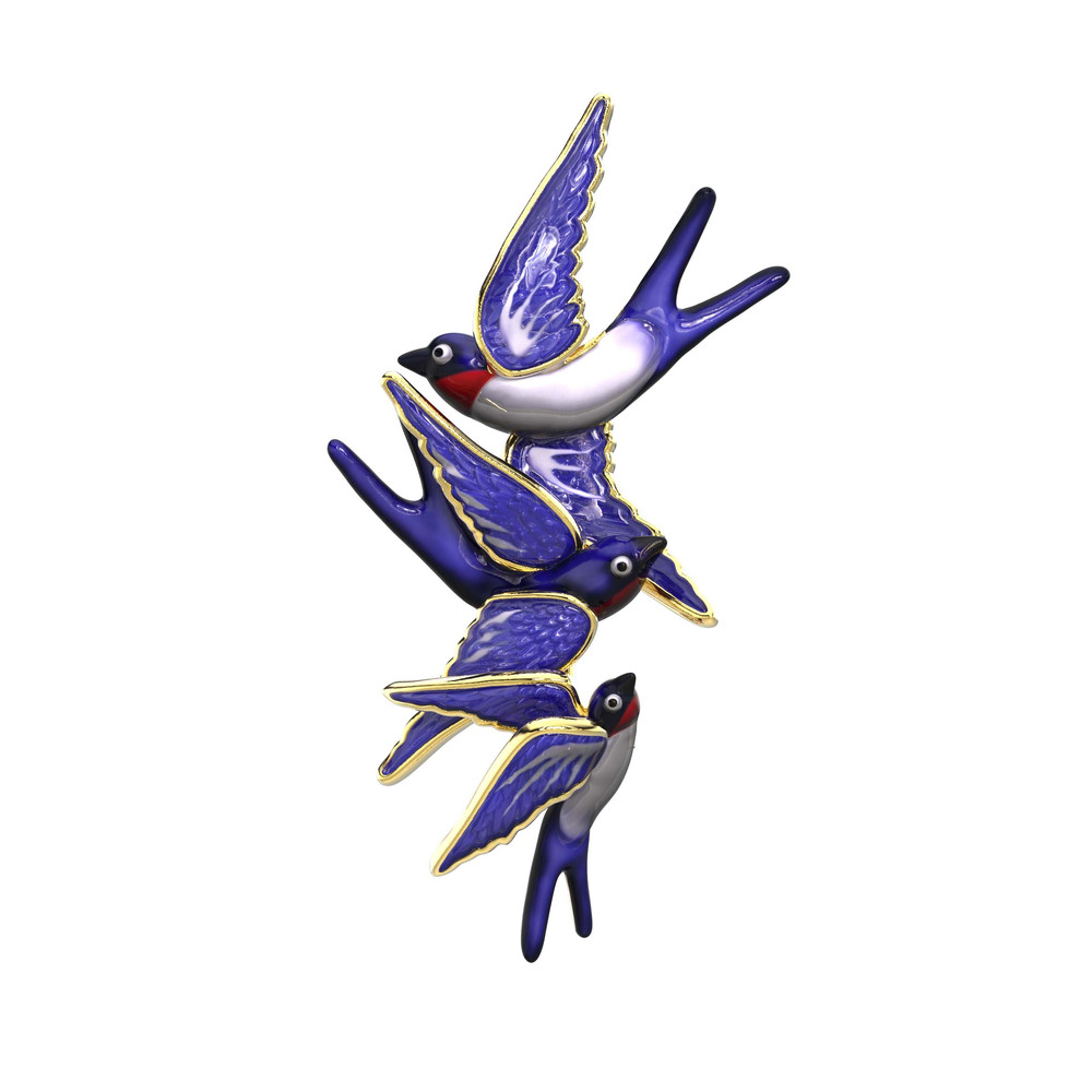 Брошь из лимонного золота c эмалью