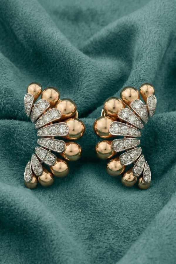 Серьги из золота 585 пробы c бриллиантами