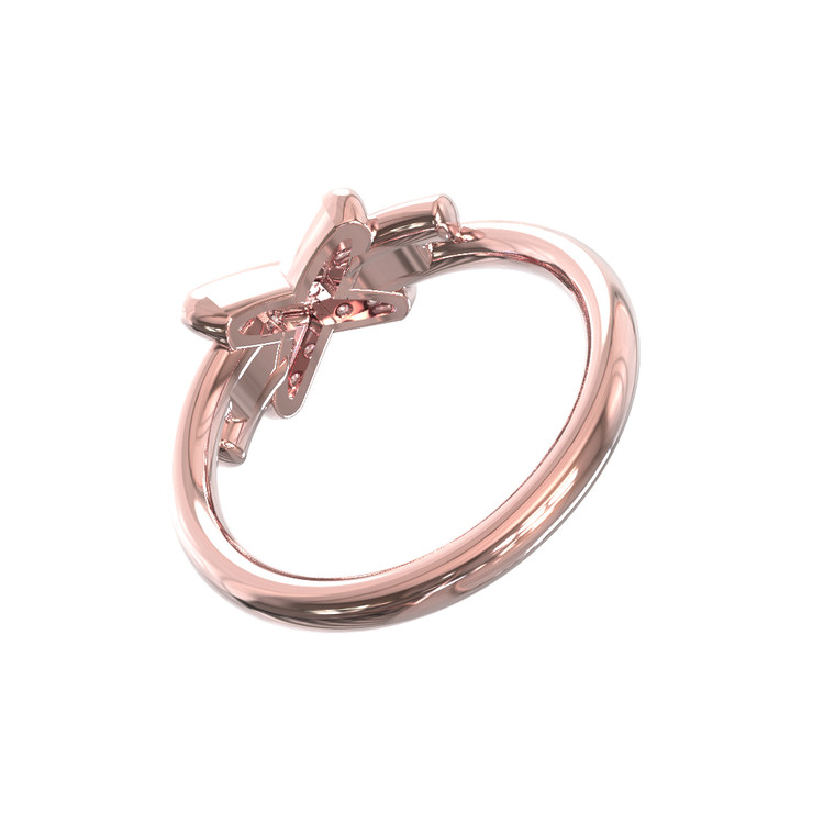 Кольцо из розового золота c бриллиантами