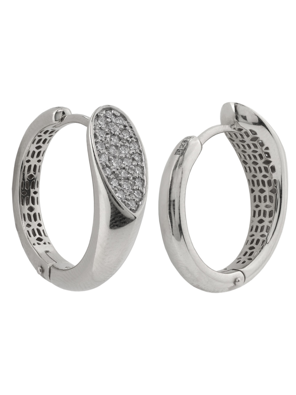 Серьги из белого золота c бриллиантами