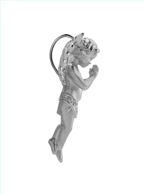 Подвеска из белого золота c фианитом