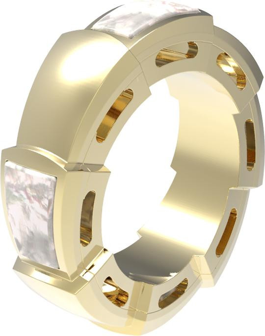 Подвеска из лимонного золота c перламутром