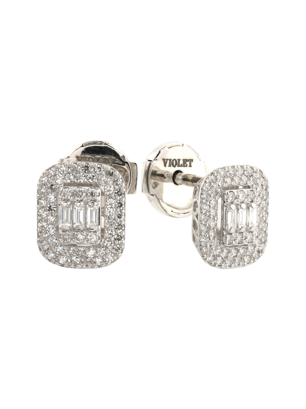 Серьги из белого золота c бриллиантами