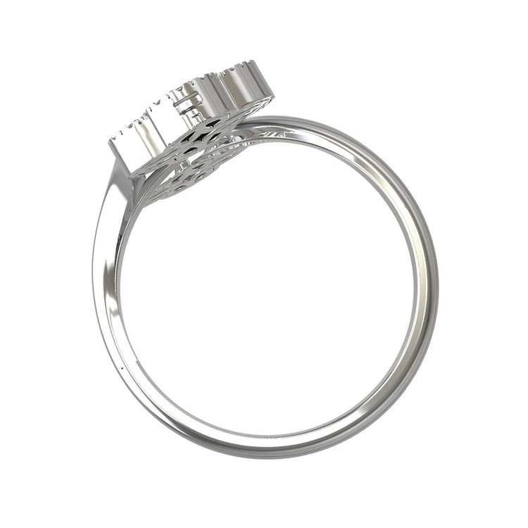 Кольцо из белого золота c бриллиантами, лазуритом и перламутром