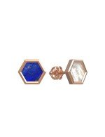 Серьги из золота 585 пробы c лазуритом и перламутром