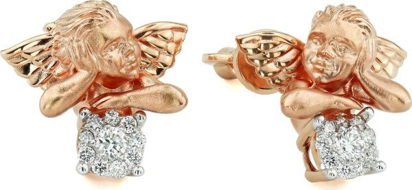 Серьги из золота 585 пробы c бриллиантами
