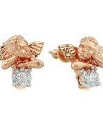 Серьги из золота 585 пробы c бриллиантами