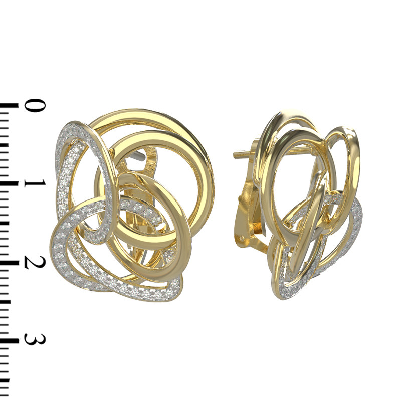 Серьги из лимонного золота c бриллиантами