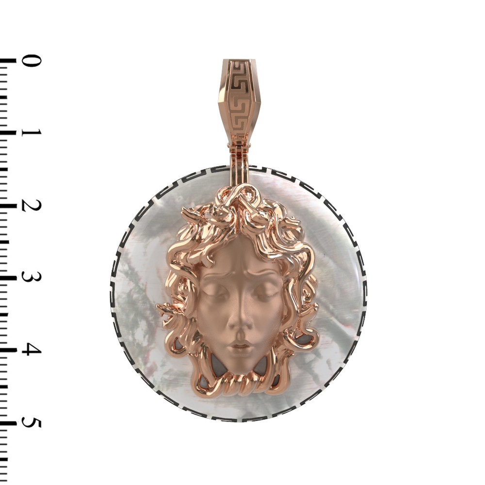 Подвеска из золота c эмалью и перламутром