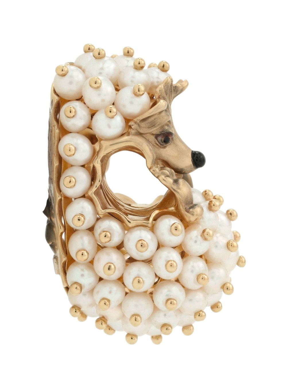 Подвеска из золота 585 пробы c эмалью и жемчугом