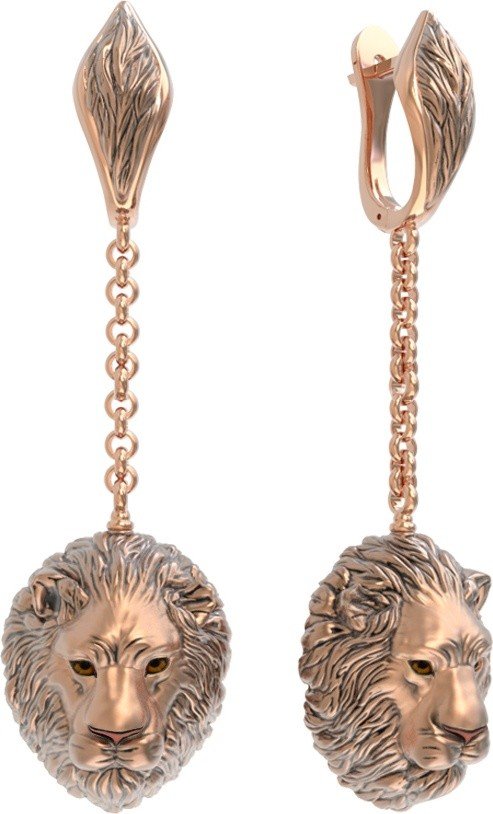 Серьги из золота c эмалью