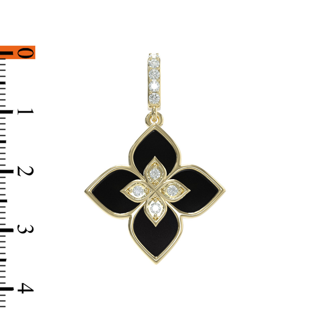Подвеска из лимонного золота c бриллиантами и ониксом
