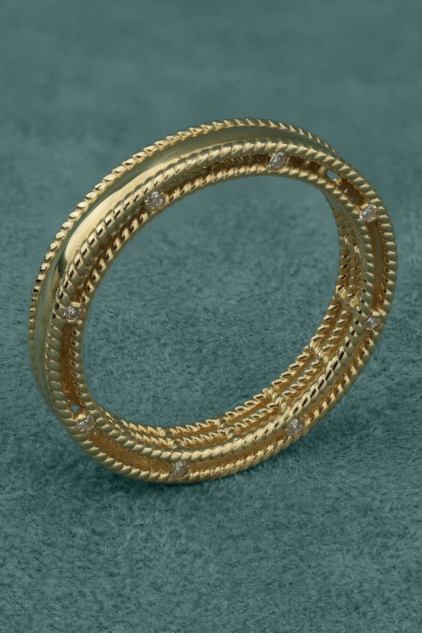 Кольцо из лимонного золота c бриллиантами