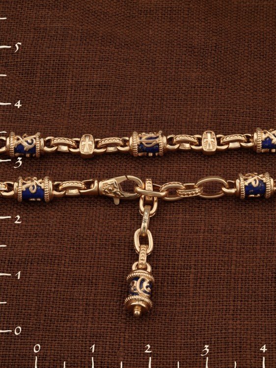 Браслет из золота c лазуритом