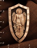 Образок из золота 585 пробы c эбеновым деревом